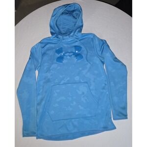 Women's Under Armour Light Blue Camo Hoodie With Shiny Logo Size Medium